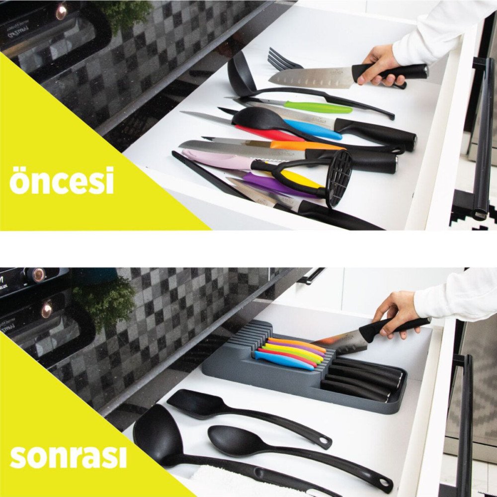 2 Sıralı Pratik Bıçaklık - Çekmece İçi Düzenleyici Bıçaklık Organizer