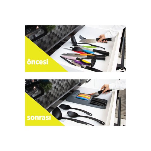 2 Sıralı Pratik Bıçaklık - Çekmece İçi Düzenleyici Bıçaklık Organizer