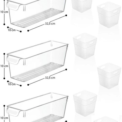 9'lu Set - Buzdolabı Kapak Içi Düzenleyici - Çok Amaçlı Banyo Mutfak Dolap Içi Organizer Kutu
