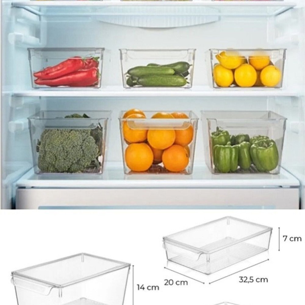 18 Parça Mutfak Seti - Kapaklı Dolap İçi Düzenleyici - Şeffaf Buzdolabı Kapak İçi Organizer Kutu