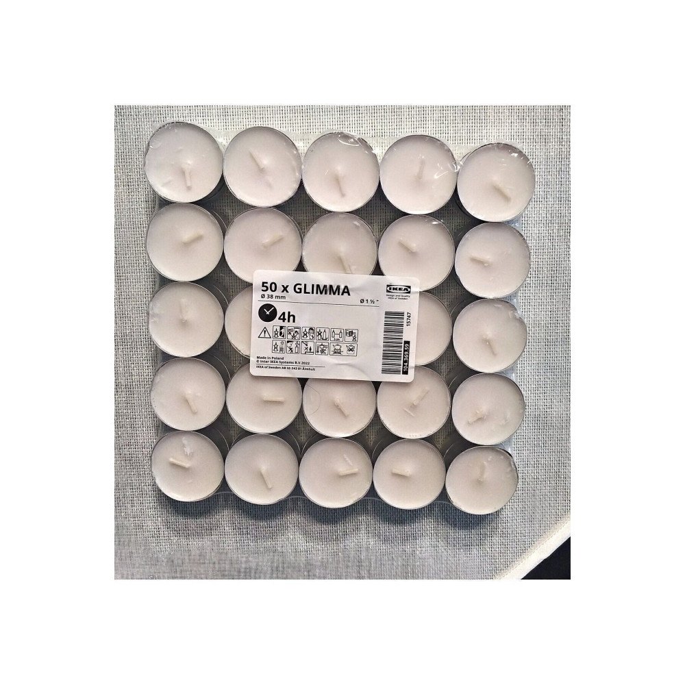 Tea Light Glımma tealight mum, 50'li 31-100 Kokusuz Beyaz Tea Light Glımma tealight mum, 50'li 31-100 Kokusuz Beyaz